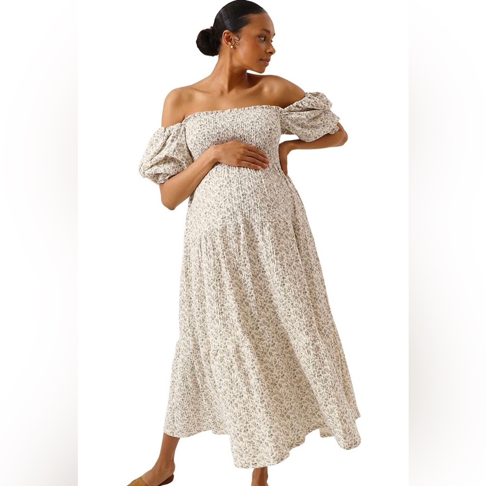 Kiko Nursing and Maternity Dress in Ichika - Nothing Fits But Smocked midi dress